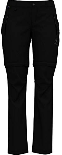 ODLO 527801 – Wedgemount Zip-Off-byxor för damer – vattenavvisande utomhusbyxor med avtagbara byxben – elastiskt material SVART 38