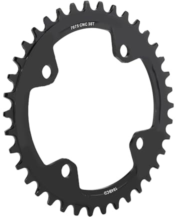 Kettenblatt 32/34/36/38 Zähne MTB Kettenblatt Schmales Breites Kettenblatt 104 BCD, BMX MTB Moutain Fahrrad Kettenblatt Kettenblattschutz Einzelne Geschwindigkeits Kurbel Kettenring - Schwarzes, rot