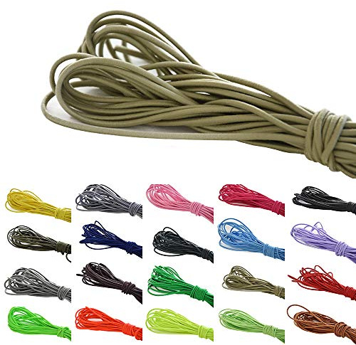 Roban Fashion 10 m elastische Gummikordel 3mm Gummischnur Elastische Kordel Hutgummi Auswahll aus 32 Farben,Hell Khaki