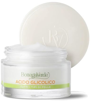 Bottega Verde - Crema Viso Rinnovatrice, 50 ml, con Acido Glicolico, Azione Esfoliante, Favorisce il Rinnovamento Cellulare della Pelle, per Tutti i Tipi di Pelle