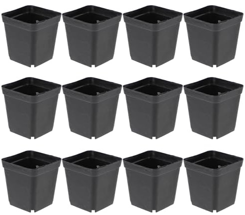 Yardwe Vasi Fiori in Plastica Quadrati Da 5 Cm Contenitori Per Piante Con Fori Di Drenaggio Per Semina E Talea Ideali Per Balconi E