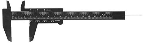 Plastic 150mm Vernier Calipers, Calipers Measuring Tool Sliding Measuring Device Tool Caliper Micrometer Measurement Brow for Salon Home Beauty Household DIY Jewelry Woodworking 0.5mm(Black)