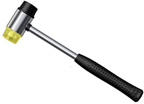 Martillo de Goma de Nylon de Doble Cabeza de 25 mm con Dos Cabezas de Conversión, Mazo de Metal Suave de Doble Cara para Joyería Artesanía de Cuero de Carpintería, Herramientas Bricolaje