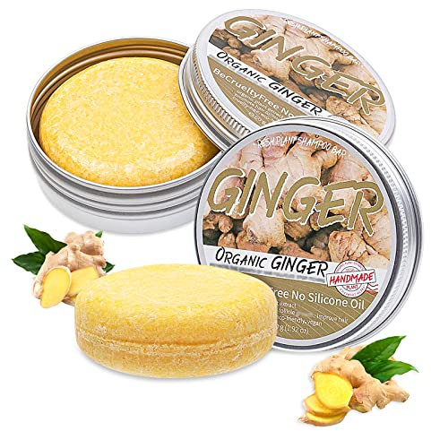 Ginger Hair Regrowth Shampoo Bar, Anti Hair Loss Ginger Shampoo Soap for Anti Dandruff Itching （2PCS）