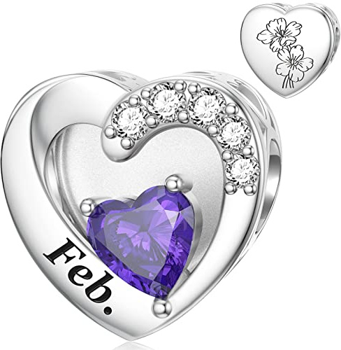 SEVENWELL Geburtsstein Charm für Pandora Charm Silber Geburtsblumen