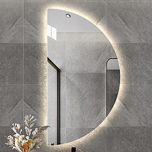 ZJIEX Specchio da Bagno con LED Illuminazione, Specchio da Parete, Anti-Appannamento, Impermeabile Risparmio Energetico, con Interruttore Touch (Color : Right, Size : 24inch/60cm)