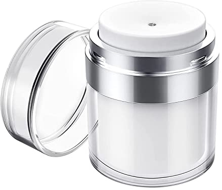Enituo Airless Pump Jar, 30ml Refillable Container Cream Jar Vacuum Bottle Travel Size Empty Pump Dispenser Lotion Moisturiser Container for Drunk Elephant