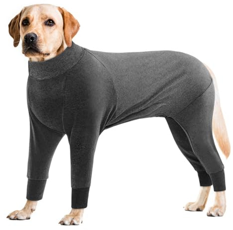 CITÉTOILE Hundebody Nach Op Wundschutz Elastisch für Rüde & Hündin Grau 3XL | Ersatz für Halskragen, Genesungsanzug für Hunde, Hundebody Mit Beinen, Bauchschutz, Hundepyjama für Mittel Große Hunde