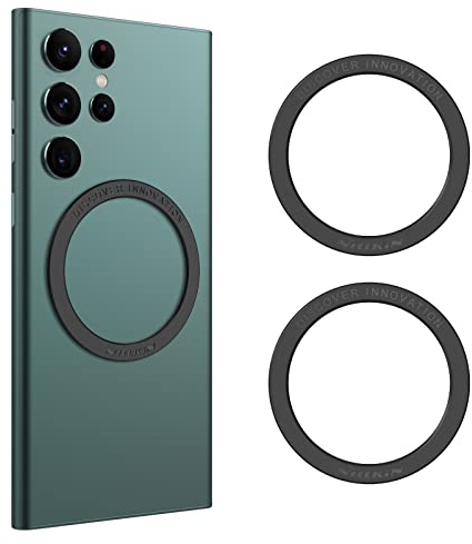 Nillkin MagSafe Ring Aufkleber, MagSafe Magnetic Handy Zubehör für Wireless Charging Conversion, [2er Pack] Magnetring Kompatibel mit iPhone 15/14/13/12 Serie, Samsung S23/S22/S21, Schwarz
