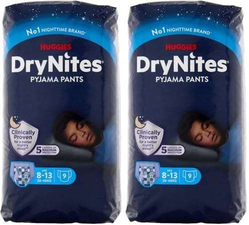 Huggies DryNites Jungen 8-15 Jahre, 9 Stück (Piece) (Packung mit 2)