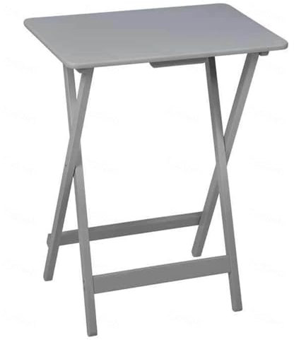 DECORN Klapptisch aus Holz Kleiner Sofa-Beistelltisch Beistelltisch Akzenttisch Im Rustikalen Stil Esstisch für Kleine Räume, Wohnzimmer, Schlafzimmer,Grey-60x40x75cm