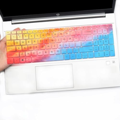 Keyboard Cover Skin for 15.6 HP Laptop 15-fc 15-fd 15t-fd 15z-fc Series, HP Pavilion 15 15-eg/eh/er Series 15t-eg200/eg300 15z-eh300 15-eg3053cl, HP Pavilion 17z 17z-cp000 17-cn 17-cp Series-Colorful