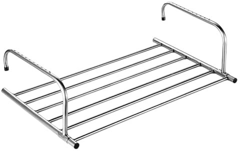Radiador y Balcón Extensible de Acero Inoxidable, Tendedero de Ropa Montado En La Pared, Riel Plegable para Colgar Toallas y Ropa Interior