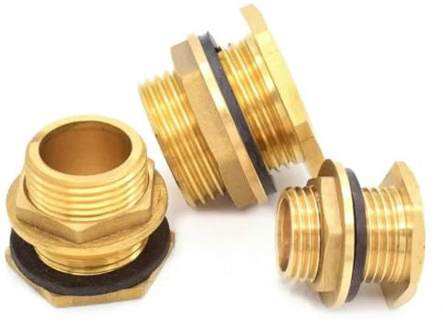 Brass Water Tank Connector 1/2 3/4 1 Threaded Male Pipe Plumbing Fittings Bulkhead Nut Jointer-1/2