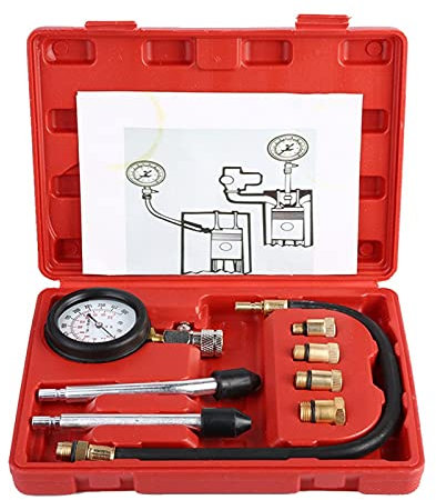 HARIPYER Kompressionsprüfer-Kit für Motoren, Kraftstoffdruck-Testkit, Kompressionsprüfer-Messgerät für Benzinmotoren, Auto-Benzin-Gasmotorzylinder, Kfz-Testkit
