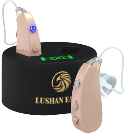 LUSHAN EAGLE Casque Amplificateur, Aides Auditives, Amplificateur de Son Rechargeable, Technologie de Tube de Son avec Puce Numérique de 16 Canaux