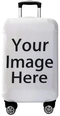Personalisieren Sie Ihr Bild/Name/Logo Gepäckabdeckung Reisezubehör Elastische Kofferschutzhüllen Anti-Staub-Kofferabdeckung Beige,L