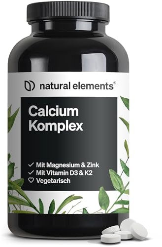 Calcium Magnésium Zinc Vitamine D3 K2 (MK7), 360 Comprimés pour 1 An, Hautement Dosé avec Cuivre, Sélénium et Manganèse, Pour les Os, Système Immunitare & Muscles, Sans Additifs, Testé en Laboratoire