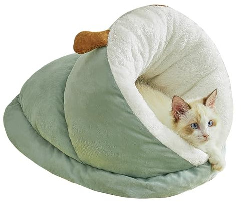 Katzenbett Höhle KatzenhöHle 1 Stück 35 * 25 * 25cm Katzenkorb Katzenhaus Katzenbetten für Drinnen mit Anti-Rutsch-Boden Cat Sleeping Bag Baumwolle Katzenbett Flauschig