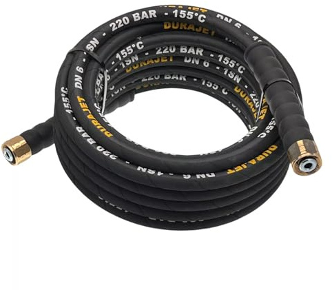 M&M Smartek Hochdruckschlauch mit Drahteinlage Schlauchrohr für/kompatibel zu Kärcher Verlängerungsschlauch Ersatz – 220bar DN6 Profi M22x1,5 kompatibel mit Kärcher HD HDS (10 Meter)