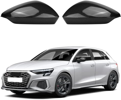 1 Paar Spiegelabdeckungen Ersatz für Audi A3/S3/RS3 8Y 2022-2024, Auto Spiegelkappen Außenspiegel Außenspiegelkappe Rückspiegelkappe Abdeckungen, Außenspiegelgehäuse, Kohlenstoffmuster