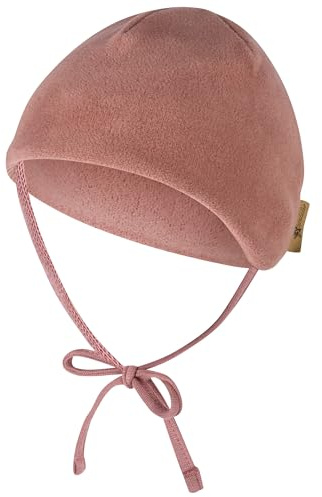 Sterntaler Beanie Fleece – warme Mädchen Babymütze mit Ohrenklappen und Bindeband – kuscheliges Microfleece mit Baumwollfleece-Futter - Bequeme Wintermütze - ab Geburt – Rosenholz, Größe 35