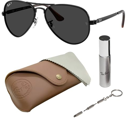 Ray-Ban RB3925 AVIATOR MAX POLARIZED Pilot Shaped Sunglasses for Men & Women – Includes Official Rayban Eyewear Kit – Ideal Formal & Casual Wear Sunglasses – Black Lens