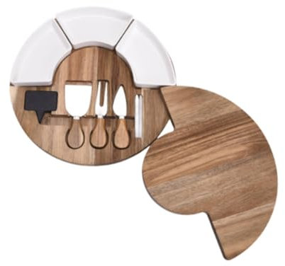perfk Juego de Tabla de quesos, Servidor de Queso, Tabla de Cortar, Bandeja para Servir, Tabla de Servir de Madera para inauguración de la casa,