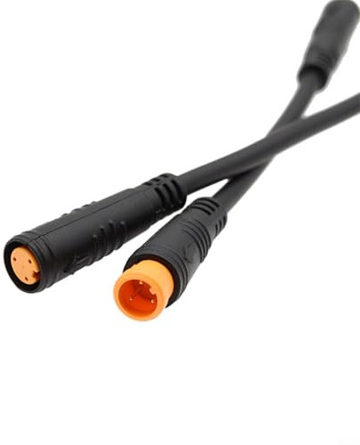 Emiif 2PCS 3-Pin Thumb Shifter Conversion Cable M8 Waterproof Connector 132mm Extension Wire for E-bike Kit Electric Bicycle Display Replacement(Female)