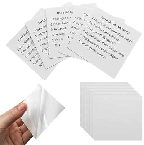 klahh 10Pcs Clear Tent Repair Patches Inflatable Patch Repair Kit Self-Adhesive Clear Waterproof Puncture Repair Tape Air Bed Repair Patches for Awnings Inflatable Pool Swimming Ring Tent
