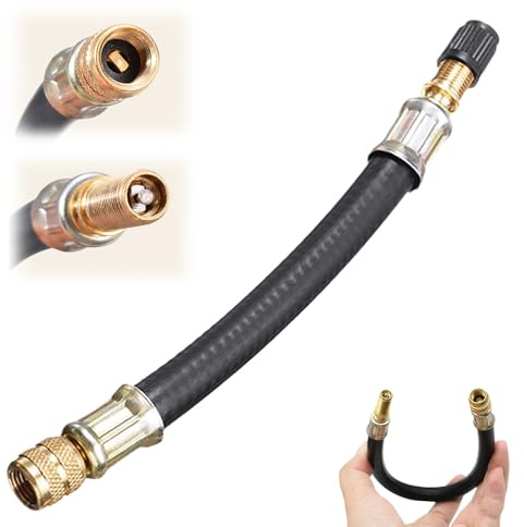 Ventilverlängerung Autoventil, Autoventil Verlängerung, Adapter für Fahrradventile, Entil Verlängerung Autoventil Adapter mit Ventilkappe für universelle Autos, LKWs, Motorräder, Fahrräder (210mm)