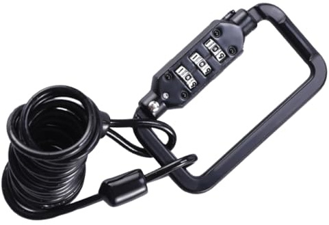 Mikikit Candado De Combinación para Casco De Bicicleta Candado Antirrobo Contraseña De Dígitos para Equipaje De Bicicleta y Seguridad Ciclismo