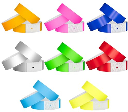 Wristbands for Events, Paper Wristbands, Colorful Wrist Bands for Event, Wrist Bands Paper Bracelets Wristbands Waterproof Arm Bands for Events Custom Adhesive Wristbands for Party, 240 Pieces