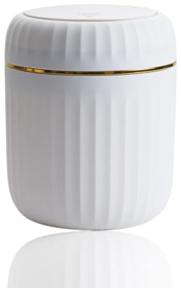 Sightday 3L Small Bin With Lid,Trash Mini Desk Bin,Small Bathroom Bins,Plastic Bin With Lid for Office,Bathroom,Desktop,Table, Kitchen,Diaper,bedroom,Tea Bag(White)