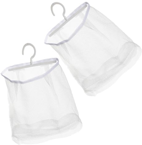 BESPORTBLE 2pcs Mesh Hanging Storage Bag for Laundry Clothes Home Kitchen Bathroom Organizer Net Bag Clothespin Storage