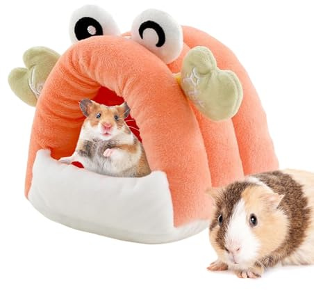 Fierudeng Hamsternest | Unterschlupf Nagerhaus Kleintierheim,Vollständig abgedeckter, krebsförmiger Einstreuschuppen als Spiel- und Schlafbereich für Hamster, Chinchillas, Kaninchen, Rennmäuse und