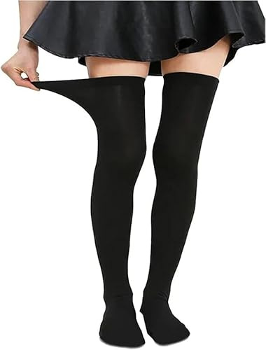 House of Velours Girls Knee High Cotton School Socks, Black White Grey, Size 4-6, 3 Pairs, Anti-Blister Classic Style with Fluffy Ribbons Bow, 11+ Years (UK, Numeric, 4, 6, Regular, Black 1 pair)