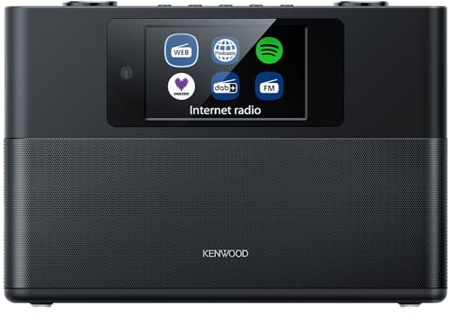 Kenwood CR‑ST200S Radio Inteligente Wi‑Fi con Dab+, Internet Radio, Bluetooth & Pantalla IPS 4.3- Streaming Spotify/Deezer - Altavoces Bass Reflex 2×15W - USB/AUX - Control App, Color Negra