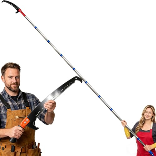 (14.7ft) Pole Saw Pruning saws for Trees Telescopic Tree Pruner Tree Saw