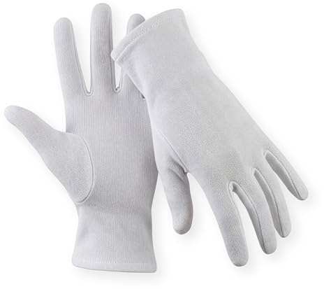 Medi-Inn Classic - Guantes de algodón (12 pares, 100% algodón, transpirables, ambidiestros)