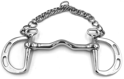 Equine Smile ES0246 Gebiss Kimblewick Springkandare starre Stange mit Schlitzen und Zungenfreiheit aus satiniertem Edelstahl Gebissstärke 12 mm (13.5 cm)