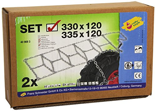 Rolly Toys rollySnowgrip Schneeketten (für Trettraktoren; Radgrößen: 325x110, 330x120, 335x120-12M; 2 Stück; einfache Montage) 409693
