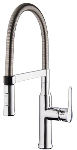 PaulGurkes Design Spültisch Armatur Gastro Küche flexibel mit Brause Spültischarmatur mit Brause Küchenmischer Wasserhahn für Küche Einhandmischer Schlauchbrause 2-Strahlarten Hochdruckarmatur