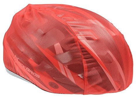 ROCKBROS Helmüberzug Regenüberzug Regenkappe Abdeckung Helm Cover Fahrrad Rennrad, Rot