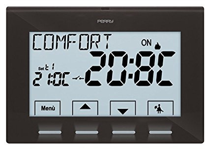 Perry 1TPTE029A Termostato da Parete Digitale, 230 V, Nero