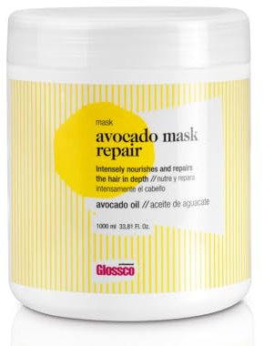 GLOSSCO PROFESSIONAL - Mascarilla Reparadora Cabello Avocado Mask Repair, 1000 ml, Aceite de Aguacate, Nutre y Repara Intensamente, Hidratación Profunda Cabello, Combate el Encrespamiento