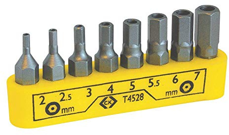 C.K T4528 - Conjunto de clip para puntas de destornillador - 8 piezas hexagonales a prueba de errores