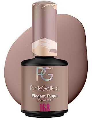 Pink Gellac UV Gel Nagellack - 168 Elegant Taupe 15 ml - Lang Anhaltend UV Nagellack Taupe - Gel UV für 14 Tage Nägel in Salonqualität - Made in Holland