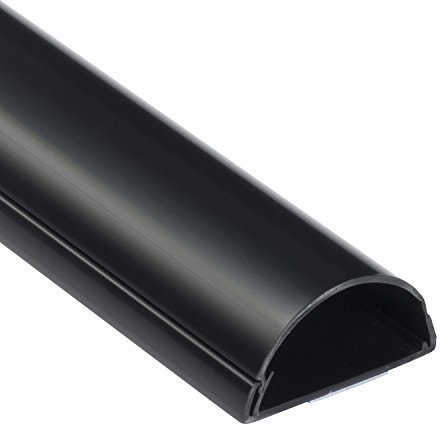 D-Line 1M5025B, Canalina Coprifili, Canalina Per Cavi, Passacavi Pavimento, Canale Battiscopa, Passacavi Muro - 50 x 25 mm - 1 m Lunghezza - Nero