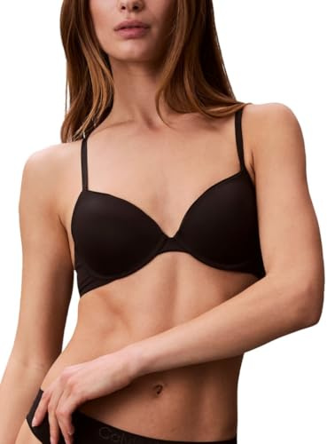 Calvin Klein Women's Constant Convertible Strap Lightly Lined Demi Bra Bra, Black, 34A